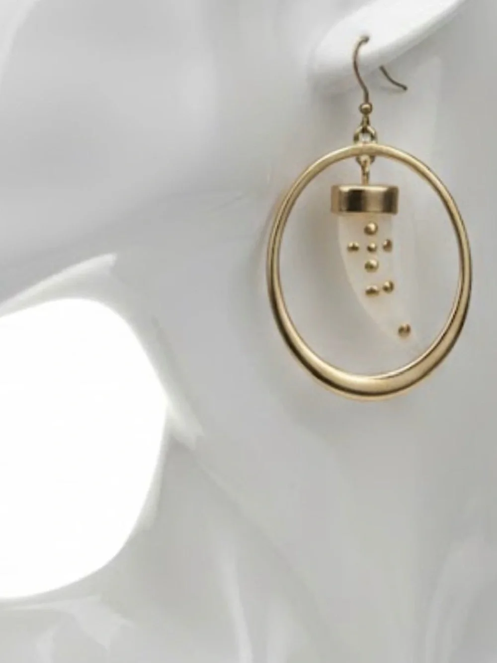 Lucky Brand Inlay Horn Orbital Dangle Earrings (NWT)